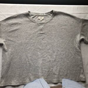 Lou Gray Waffle Knit Crewneck Tee XL 98% Cotton